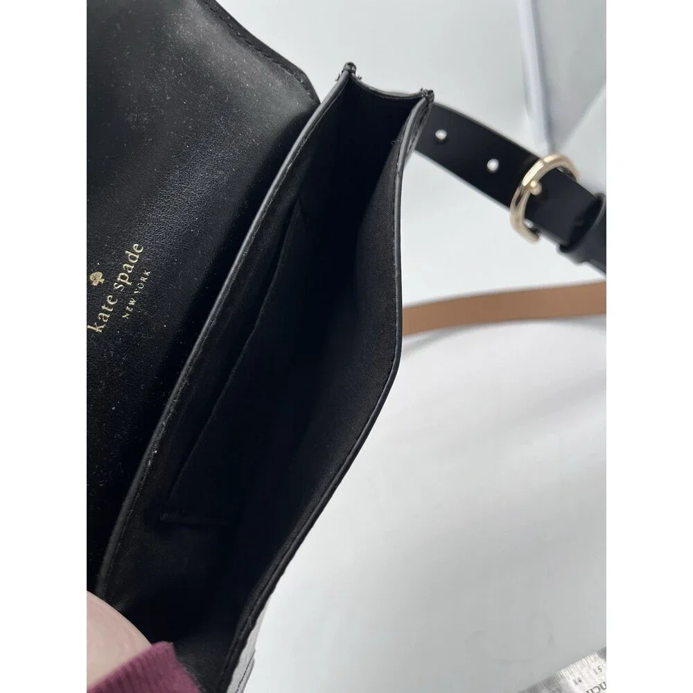 Kate Spade Bow Tie leather belt bag Fanny Pack ~ Black L/XL